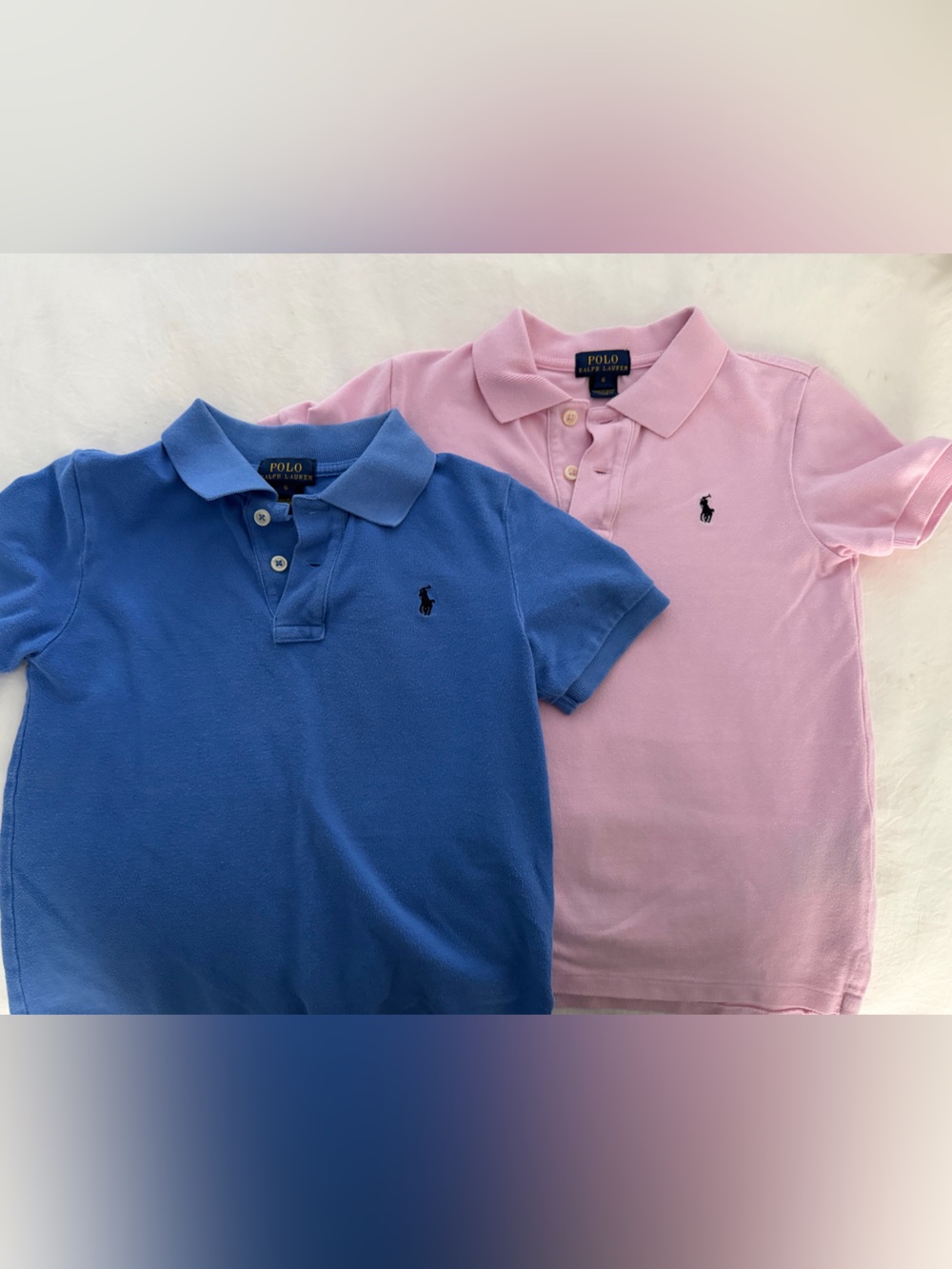 Polo by Ralph Lauren Short-Sleeve Polo – Blue & Pink